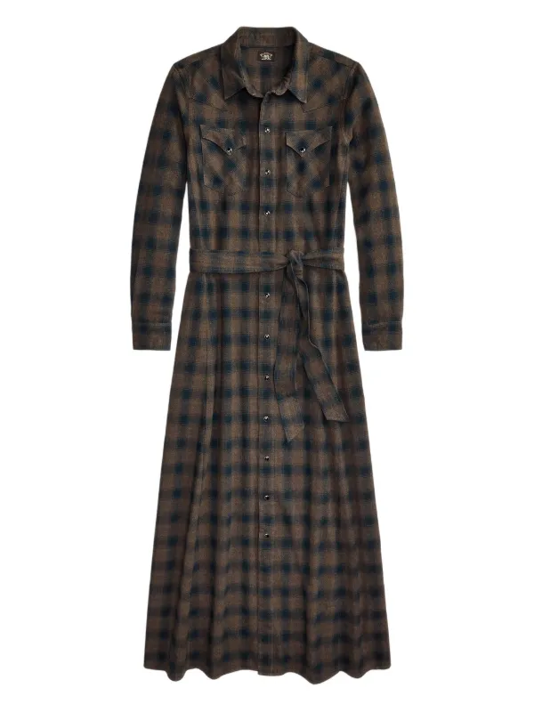ralph lauren plaid midi dress Ralph Lauren Plaid Paneled Midi Dress