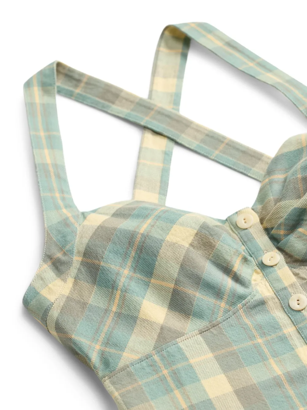 Ralph Lauren Rrl Plaid Buttoned Top - Green 