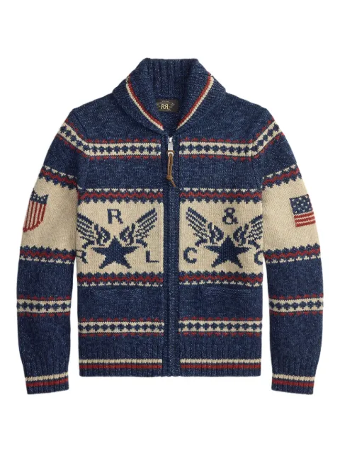 Ralph Lauren RRL zip-up graphic cotton cardigan