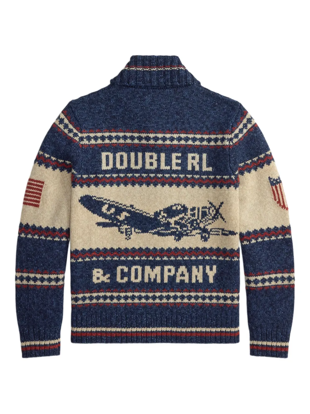 Ralph Lauren RRL zip-up Graphic Cotton Cardigan | Blue | FARFETCH