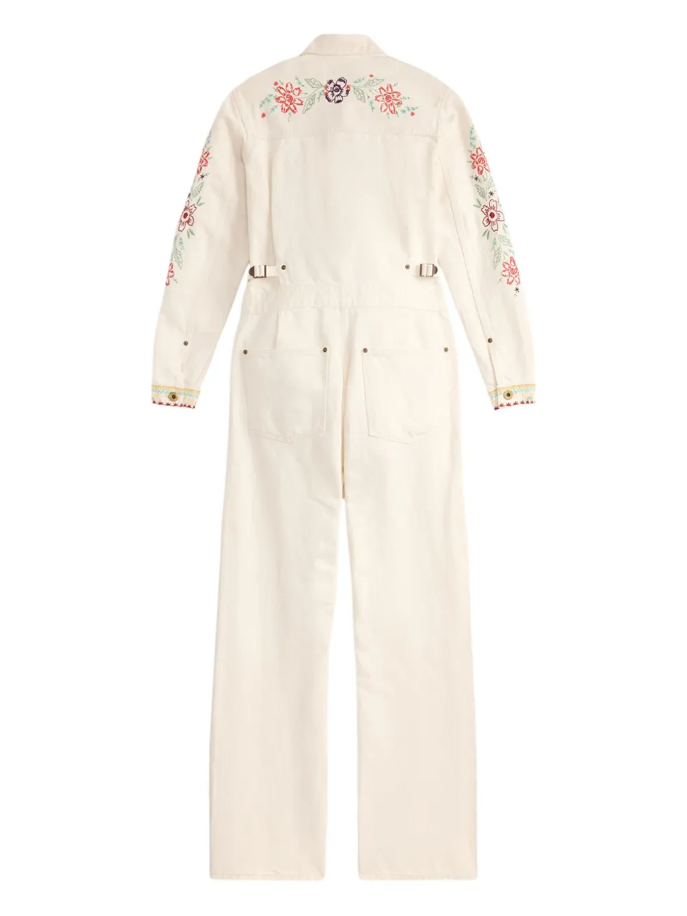 Ralph Lauren RRL Jumpsuit met borduurwerk van katoen-linnenblend Wit