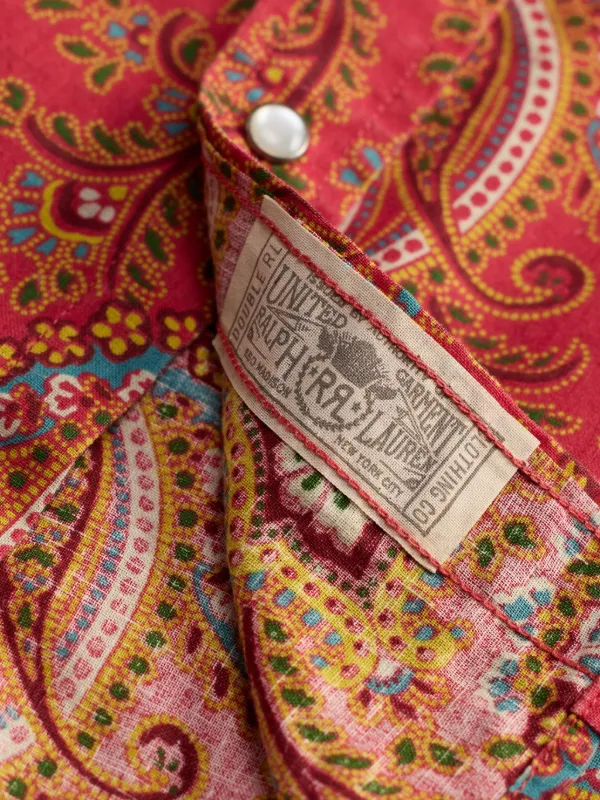 ダブルアールエル　ペイズリー柄 Ralph Lauren RRL ペイズリー シャツ | レッド | FARFETCH JP