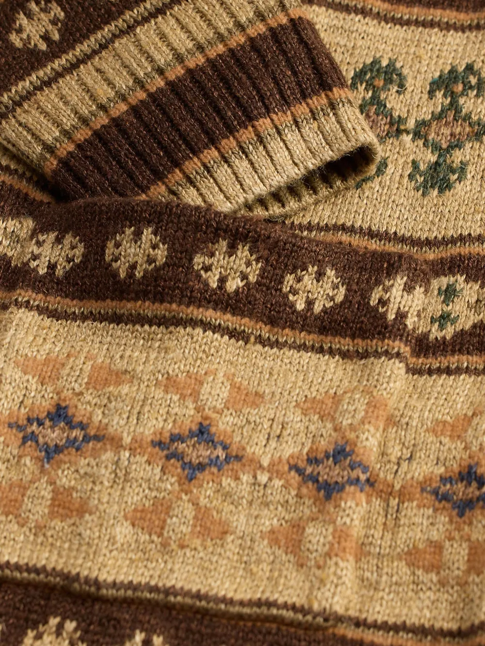 Ralph Lauren RRL Vest met sjaalkraag en patroon Beige