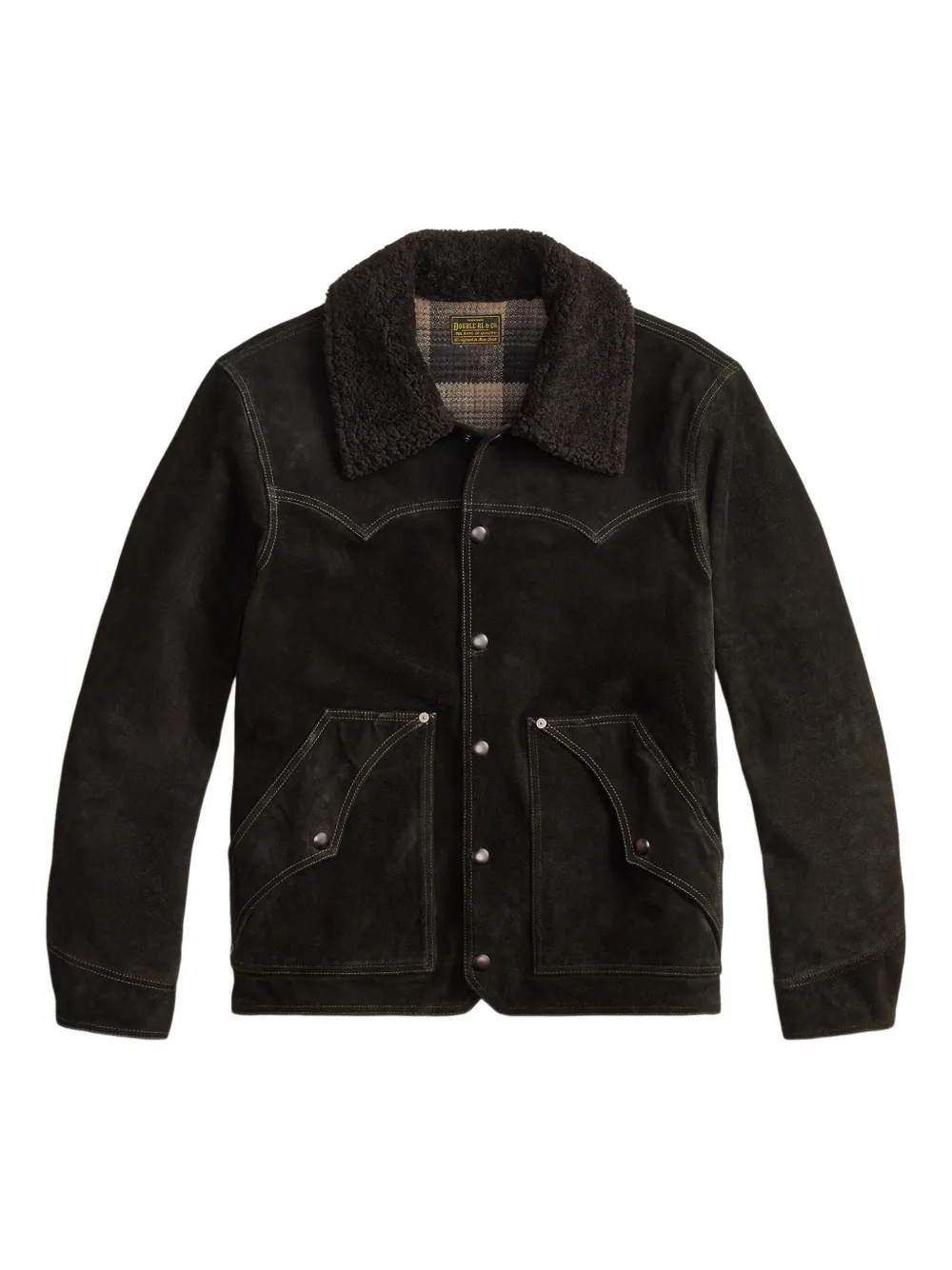 Ralph Lauren RRL Lederjacke mit Pelzkragen - Braun