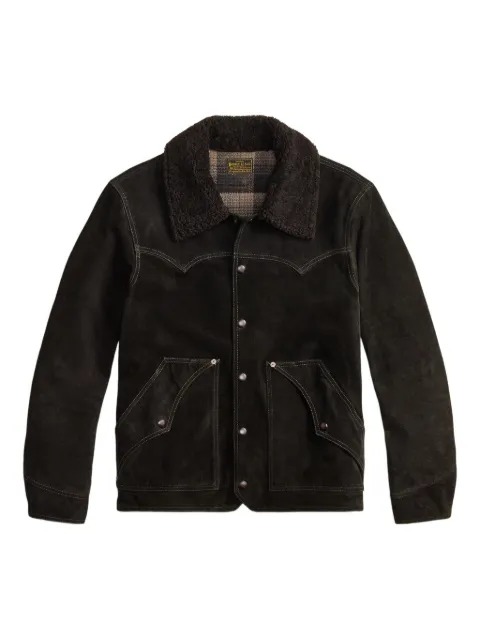 Ralph Lauren RRL veste en cuir à col en fourrure