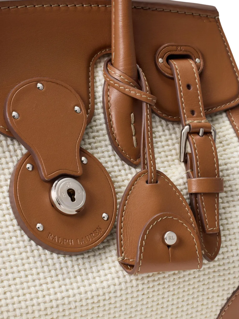 Ralph Lauren Soft Ricky 27 Woven Tote Bag In Neutral