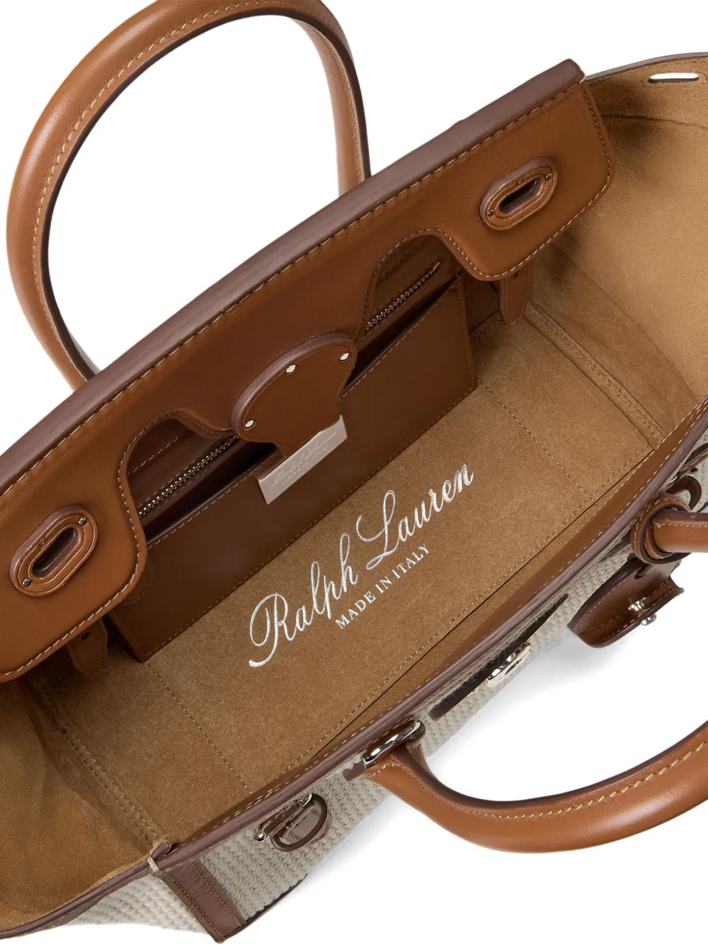 Ralph Lauren Soft Ricky 27 Woven Tote Bag In Neutral