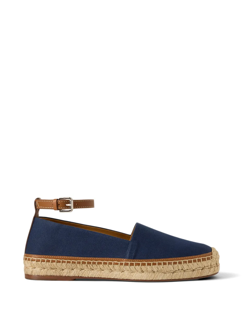 Ralph Lauren Collection Hadan crocheted ankle strap espadrille Blauw