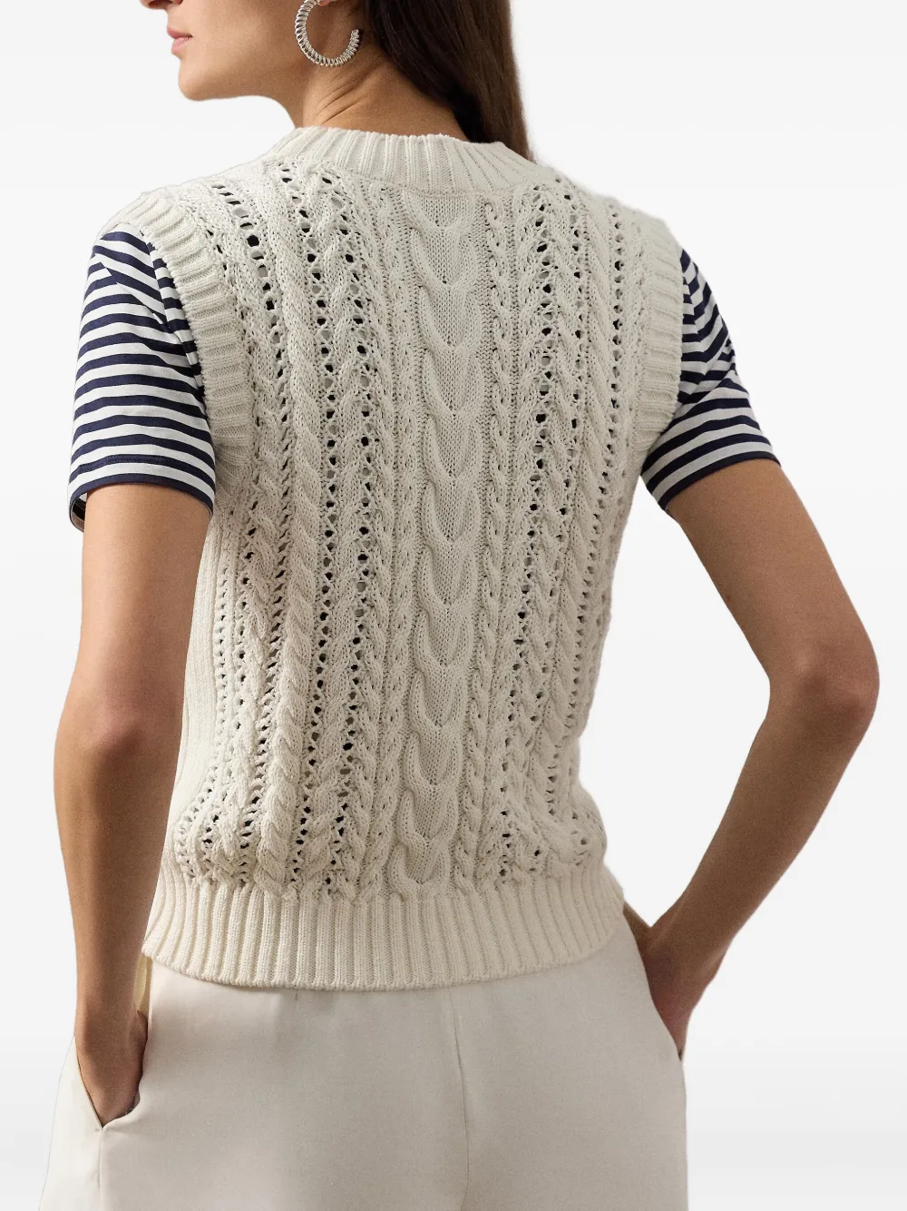 Ralph Lauren Cable-knit Vest In Neutral