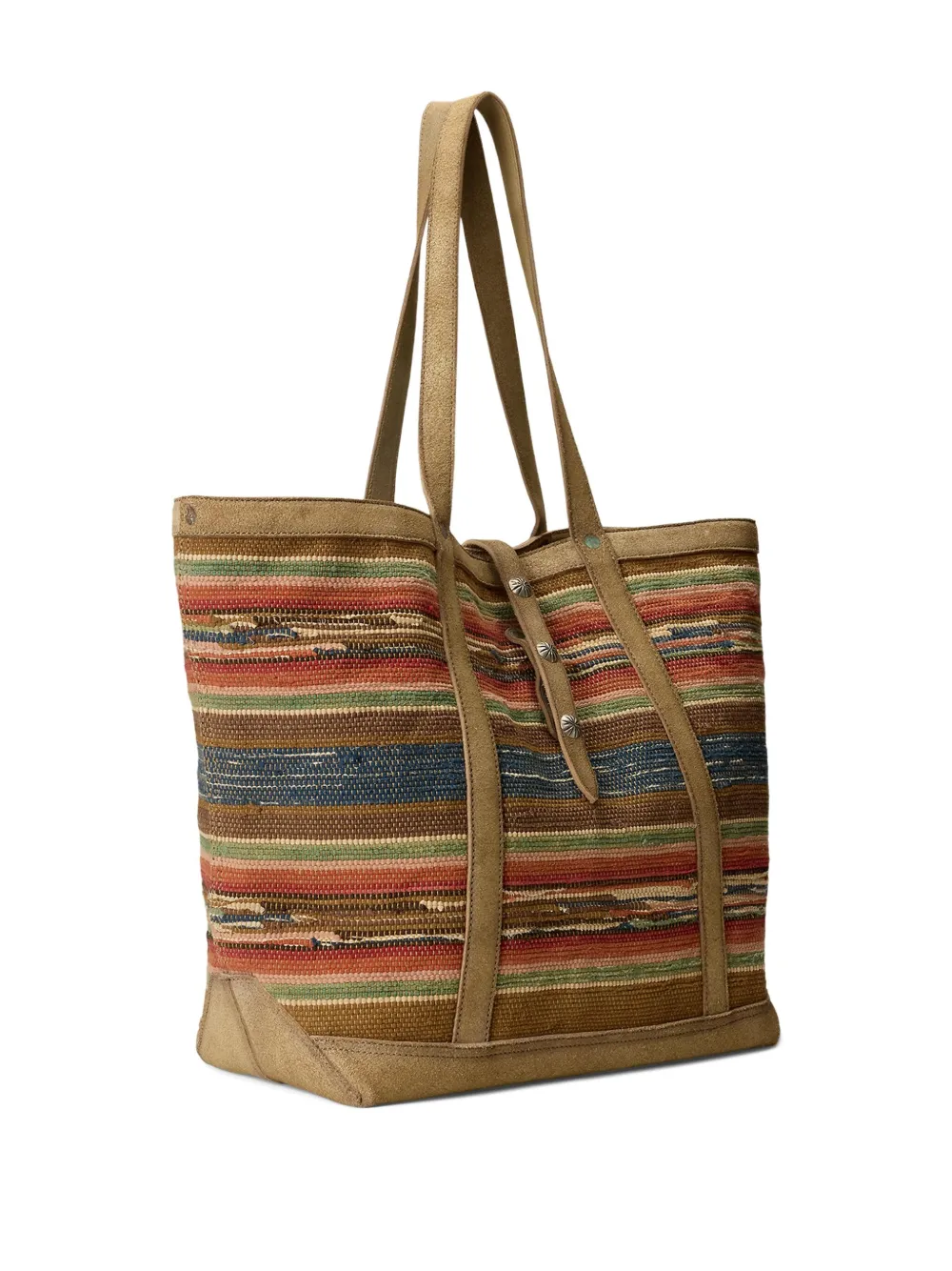 RRL Murphy Hickory Striped Tote トートバッグ Ralph Lauren RRL Murphy Striped studded-detail Tote Bag | Brown