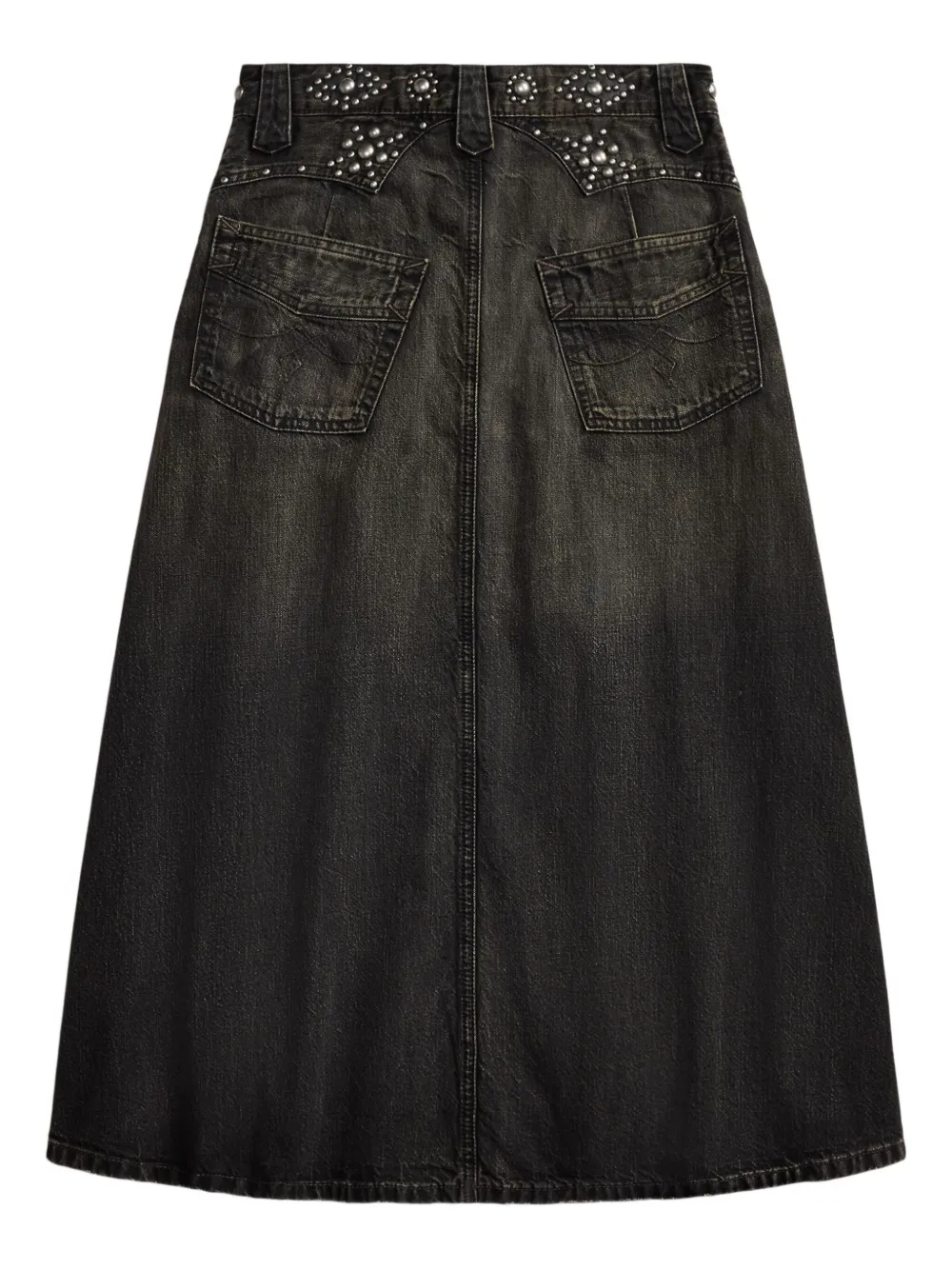 Ralph Lauren RRL Denim A-lijn rok met studs Zwart