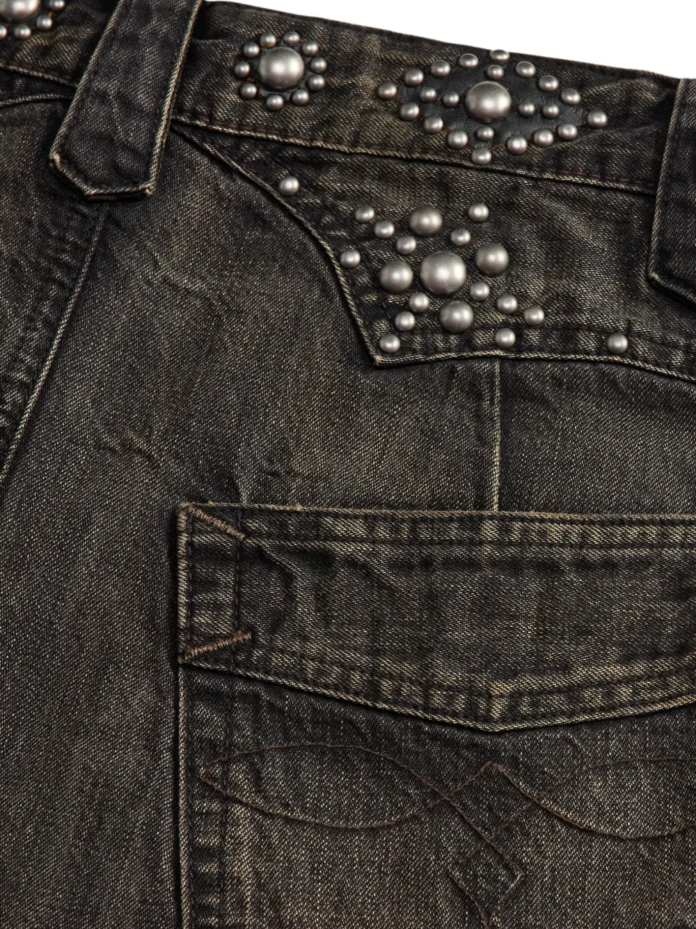 Ralph Lauren RRL Denim A-lijn rok met studs Zwart