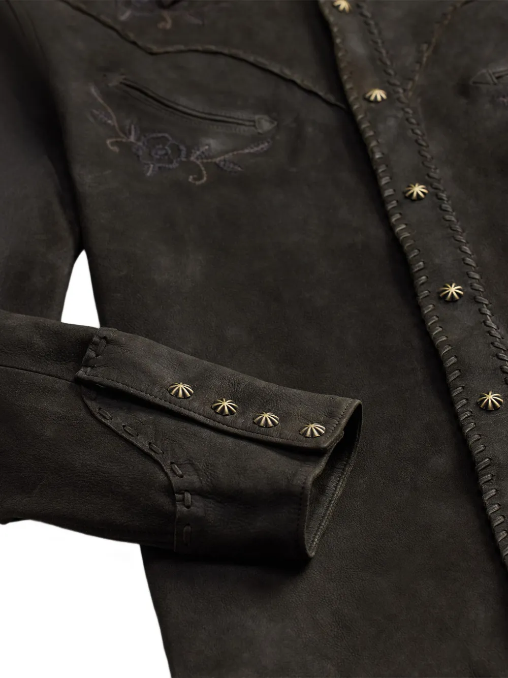 Embroidered Suede Shirt