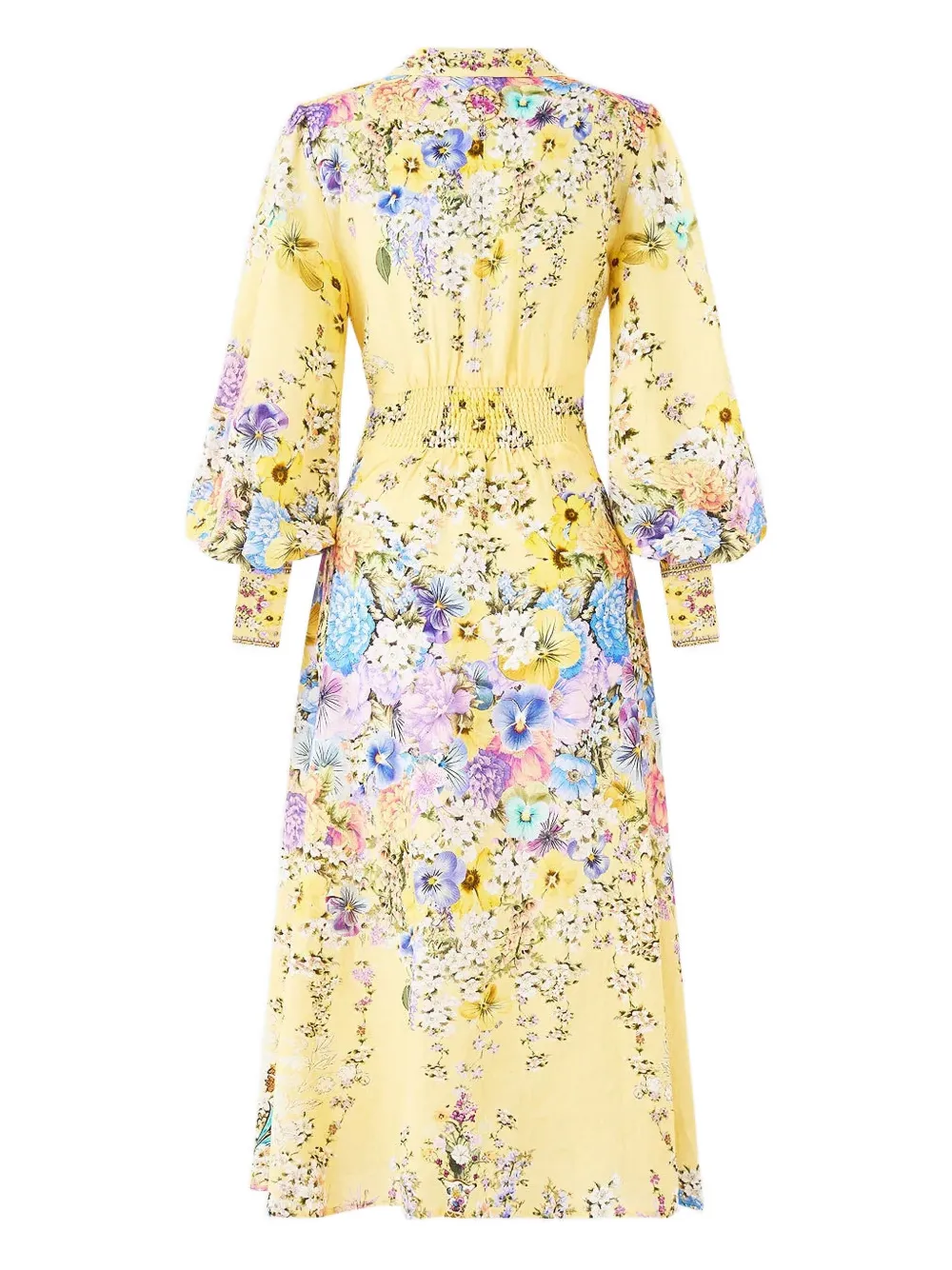 Camilla Darling Buds midi shirt dress - Geel