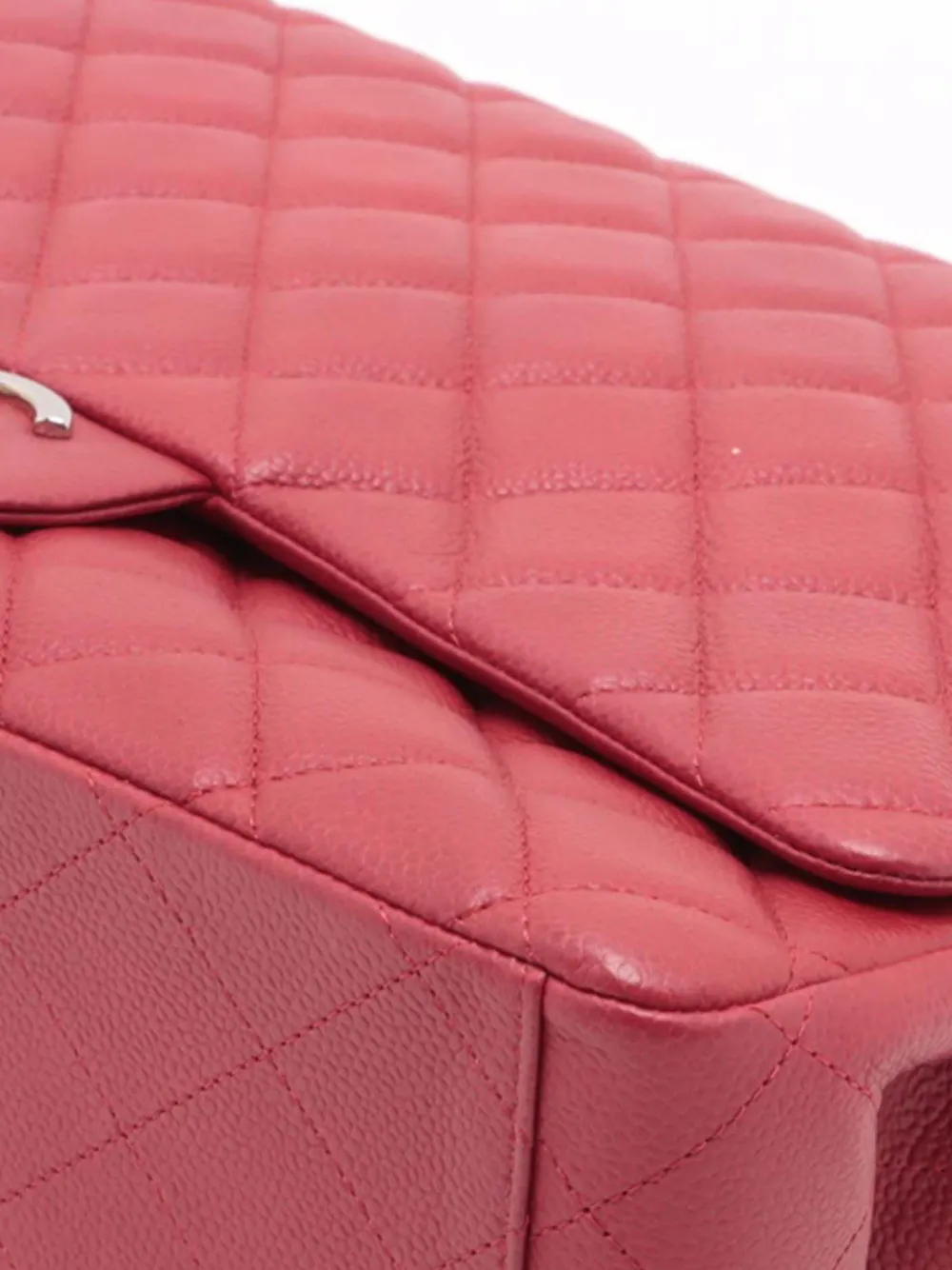 Pre-owned Chanel 2010-2011 Maxi Classic Caviar Double Flap Shoulder Bag In Red