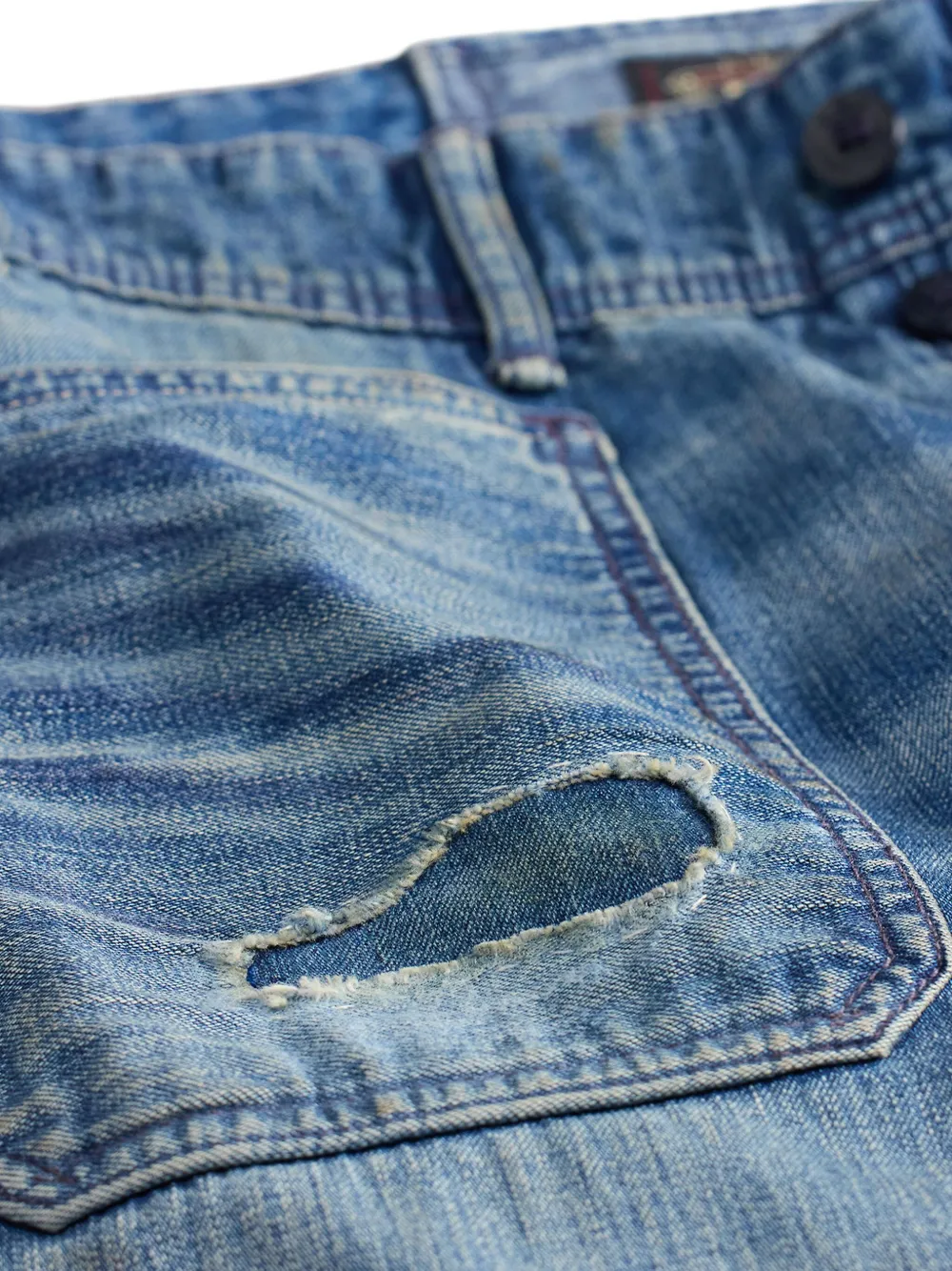 Ralph Lauren RRL Jeans met wijde pijpen en veters Blauw