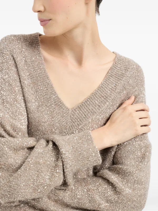 Brunello Cucinelli V-neck Sweater | Neutrals | FARFETCH Brunello Cucinelli V-neck Sweater | Neutrals | FARFETCH