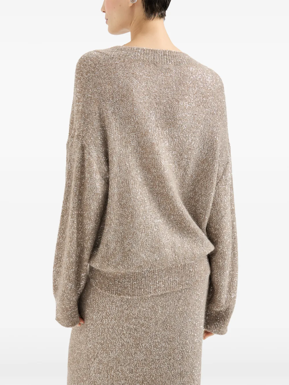 Brunello Cucinelli Trui met V-hals Beige