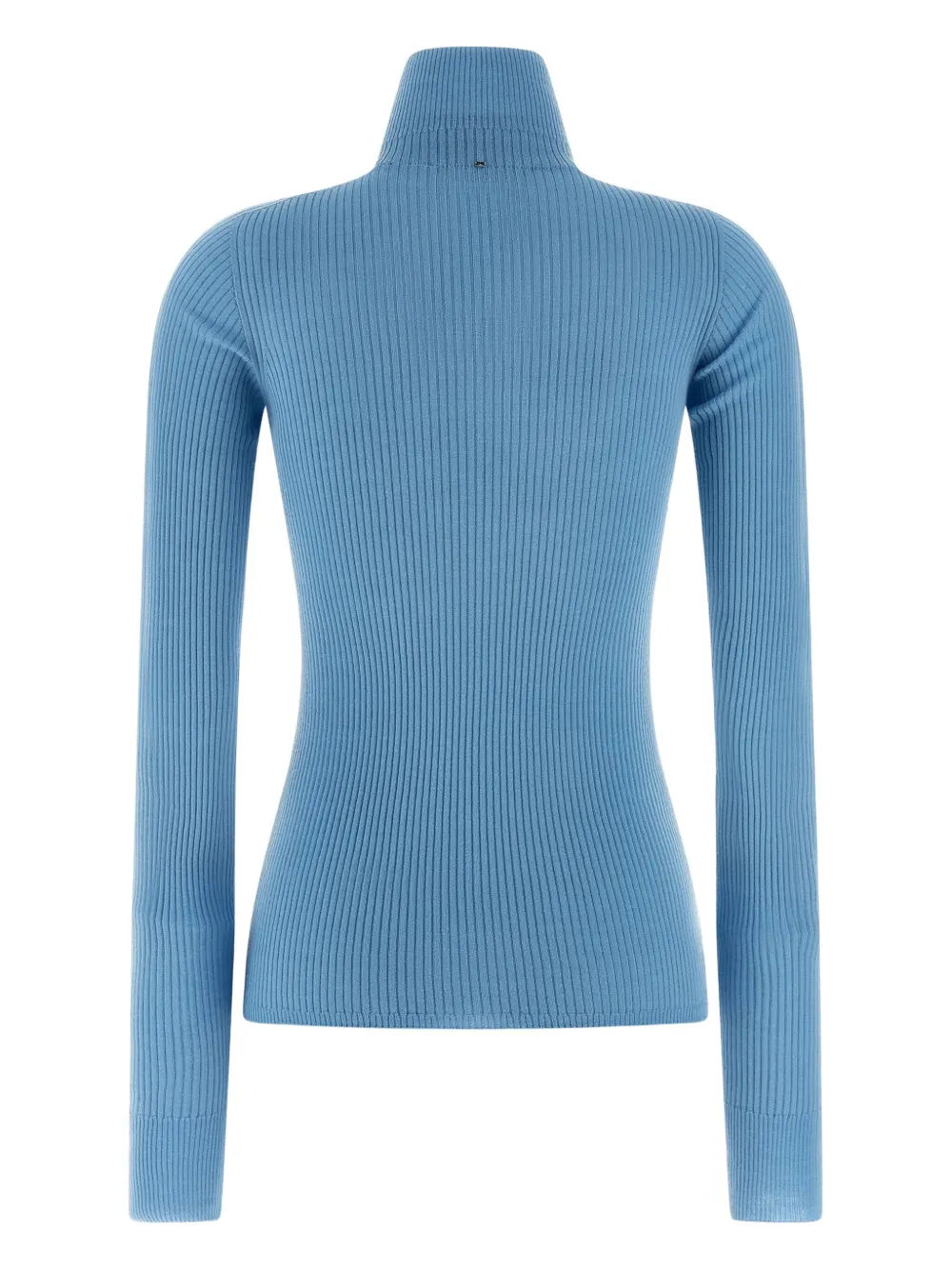 Sportmax ribbed-knit turtleneck top Blauw