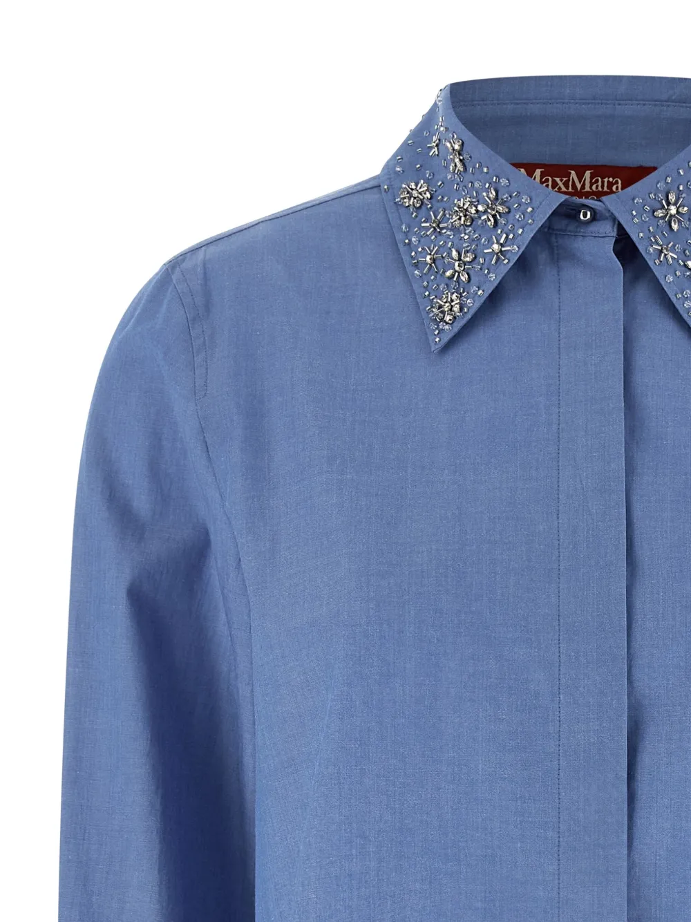 Max Mara Staffa blouse met kristallen applicatie Blauw