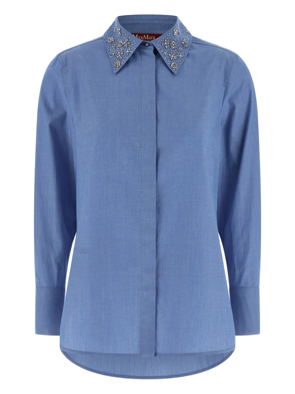 Max Mara Staffa crystal-appliqué shirt - ブルー Max Mara Staffa crystal-appliqué shirt - ブルー