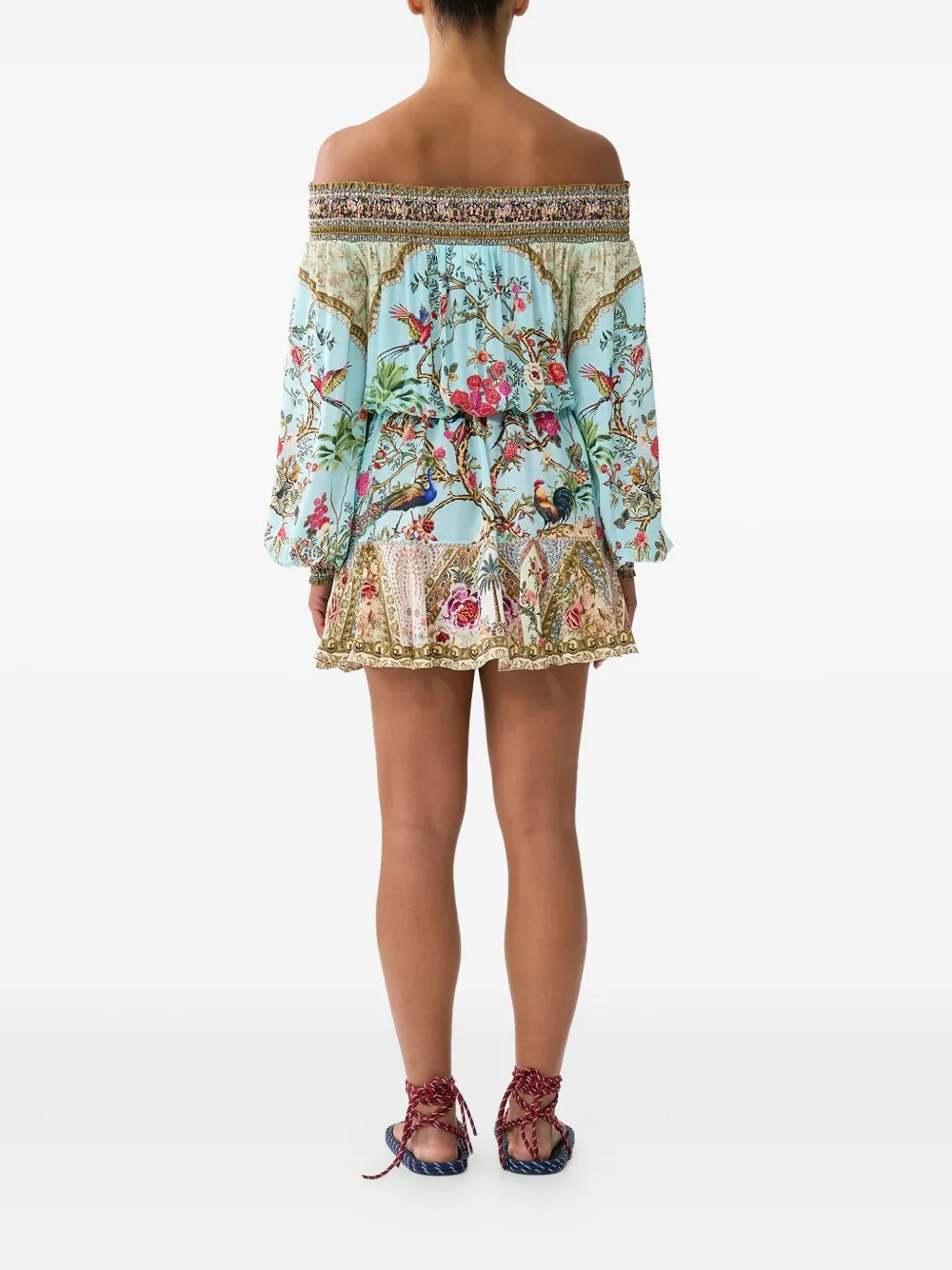 Camilla Sultans And Queens Off-the-shoulder Mini Dress In Blue