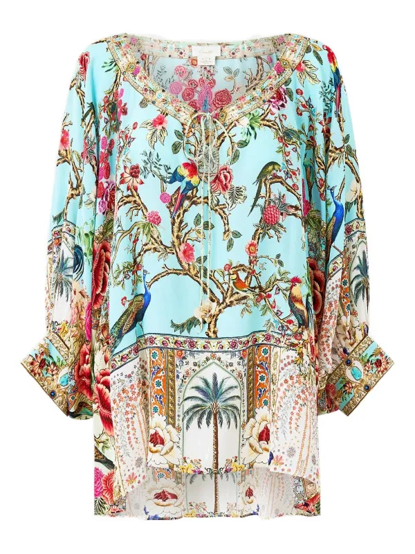 Camilla Sultans and Queens Tie-detail Blouse in Blue