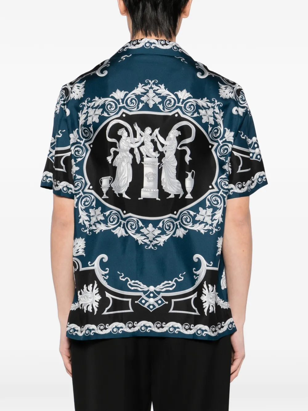 Versace Hall Of Heroes overhemd met korte mouwen Blauw