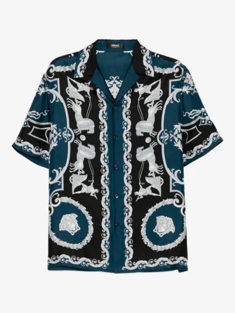 Versace printed silk twill slim shirt
