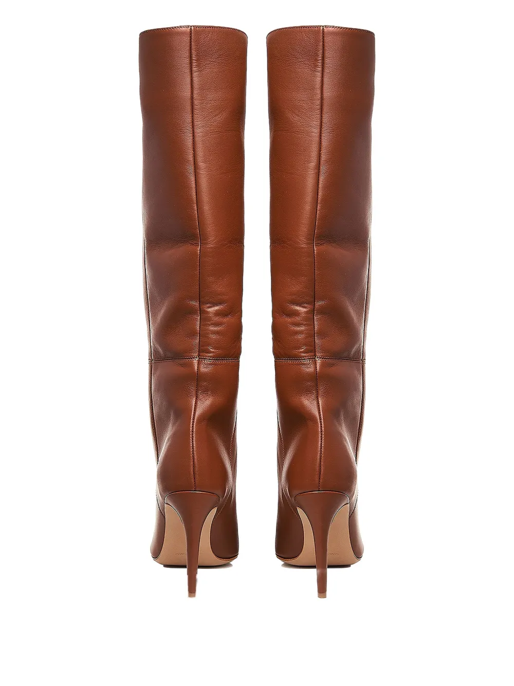 Ginissima 95mm Milla Leather Knee-high Boots In Brown