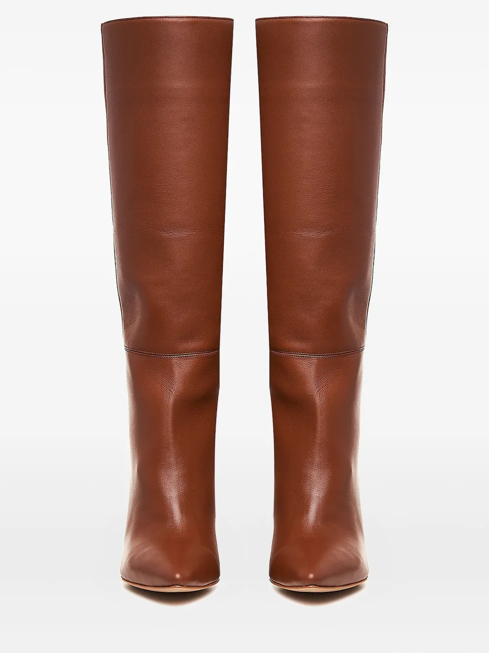 Ginissima 95mm Milla Leather Knee-high Boots In Brown
