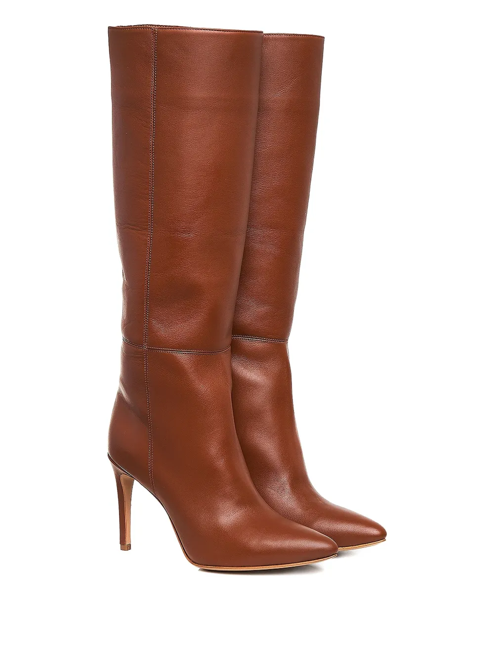 Ginissima 95mm Milla Leather Knee-high Boots In Brown