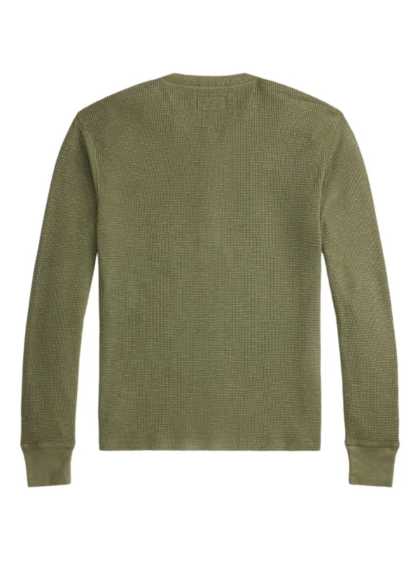 Ralph Lauren RRL Henley-neck Knitted T-shirt | Green | FARFETCH