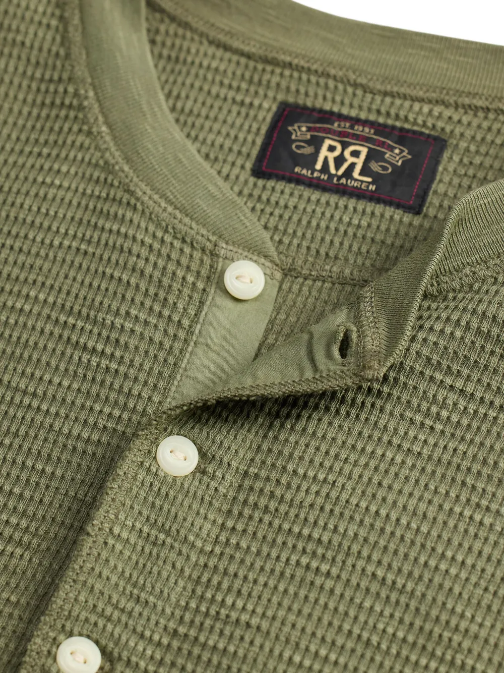 Ralph Lauren RRL Henley-neck Knitted T-shirt | Green | FARFETCH