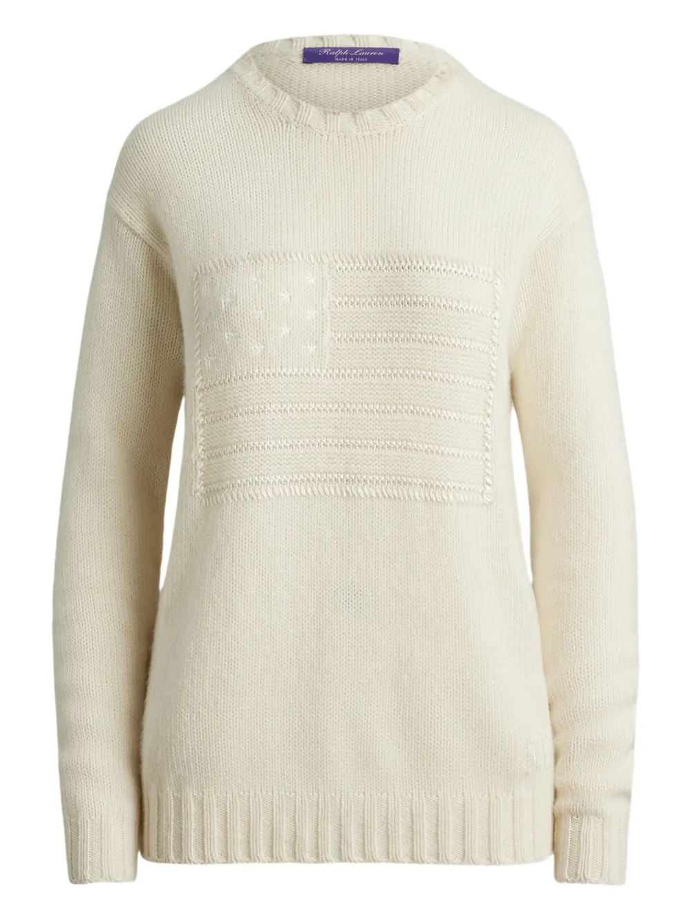 Ralph Lauren Collection flag-motif crew-neck sweater - Neutrals