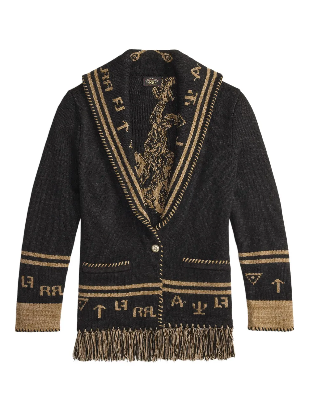 Ralph Lauren RRL Cardigan con frange - Nero