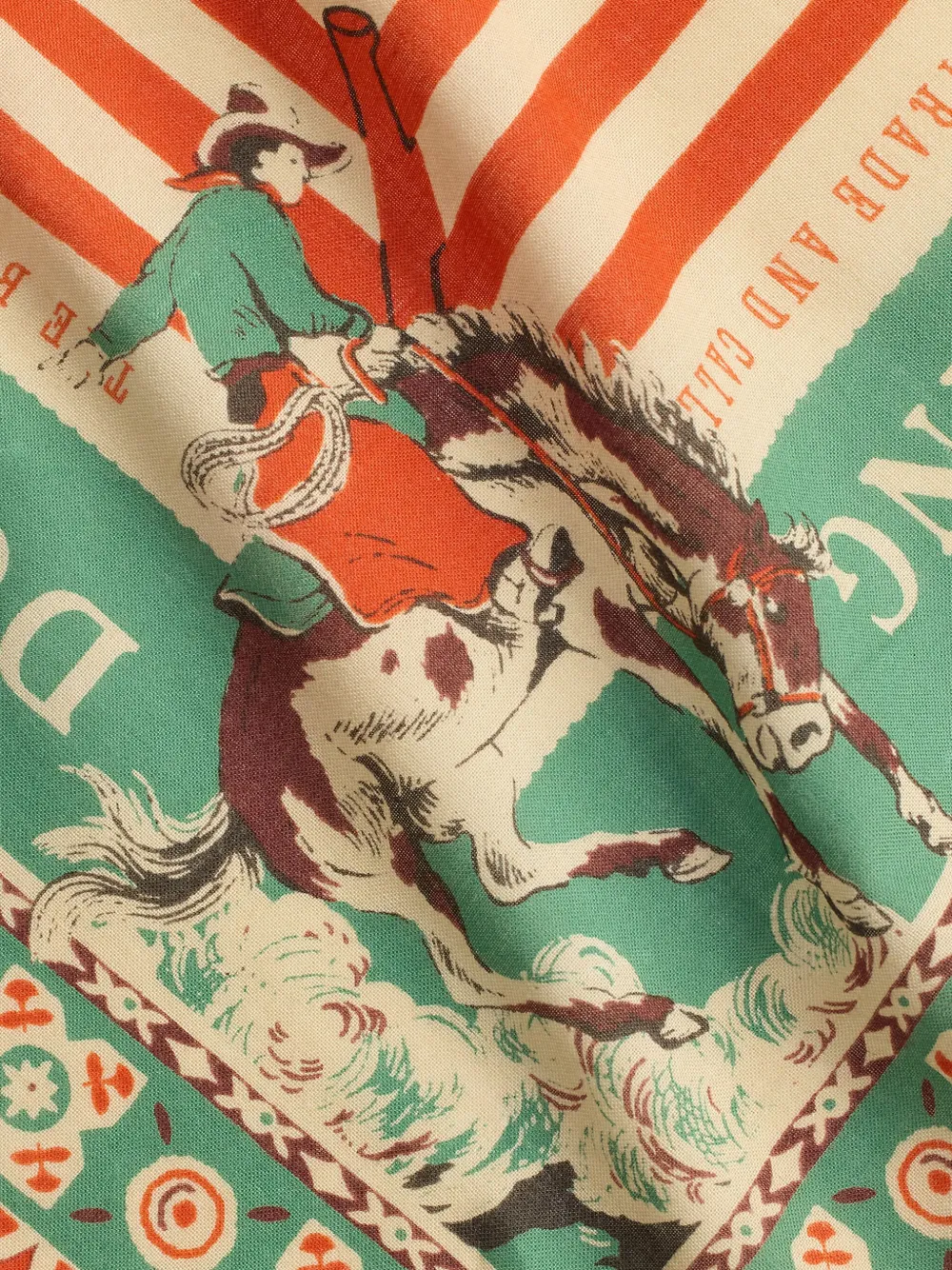  Ralph Lauren Rrl Equestrian-print Cotton Handkerchief - Green 