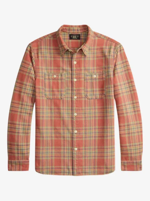 Ralph Lauren RRL camisa de algodón con cuadros estampados