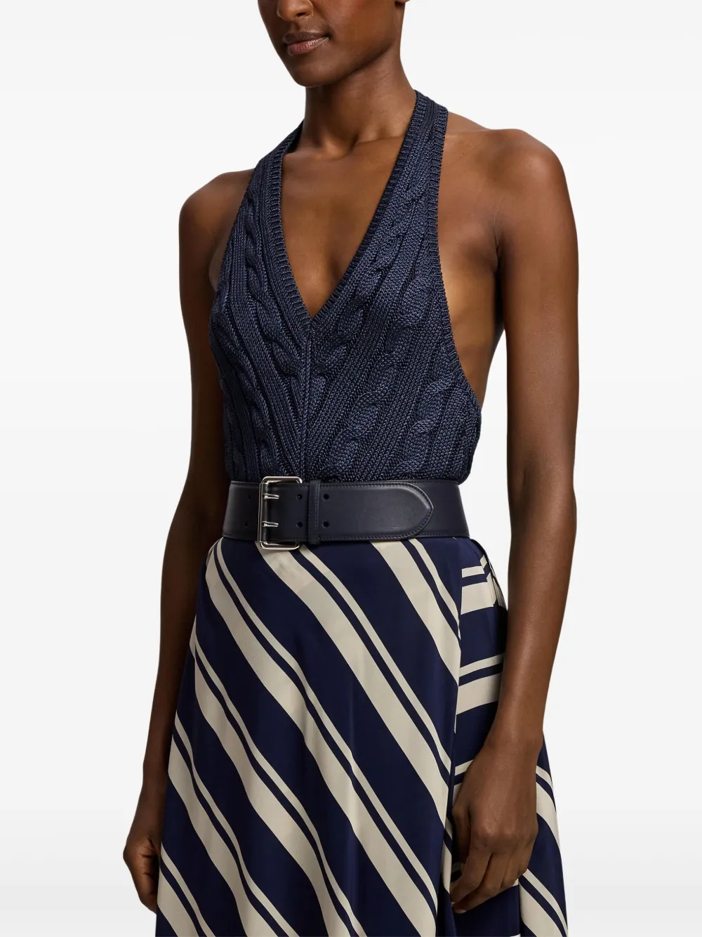 Ralph Lauren Collection Kabelgebreide top - Blauw