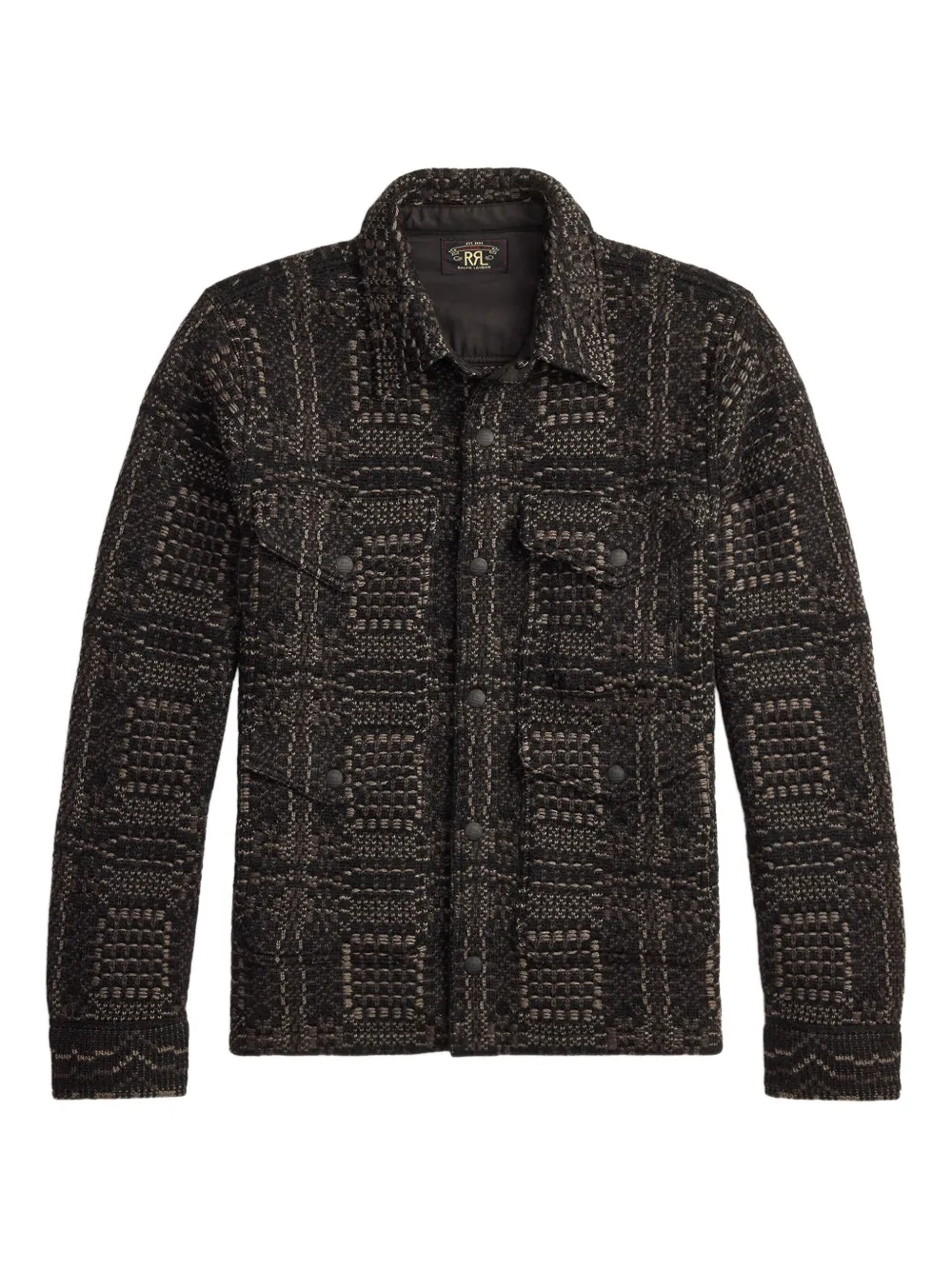 Ralph Lauren RRL geometric knitted overshirt - Black