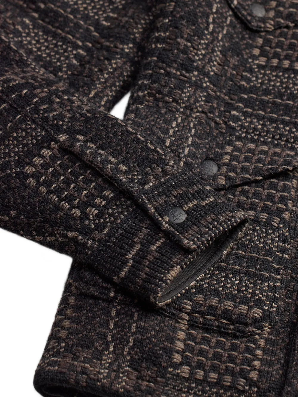 Ralph Lauren RRL Geometrisch gebreid shirtjack Zwart
