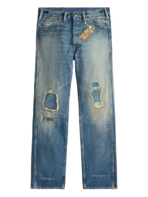 Ralph Lauren RRL Distressed Patchwork Jeans | Blue | FARFETCH