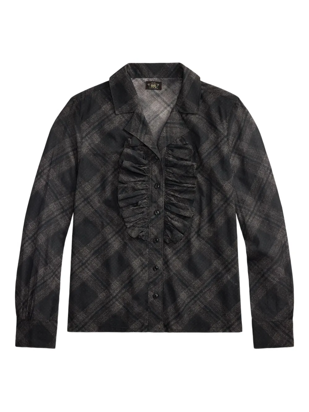 Rrl Ruffled Plaid Shirt In Gray