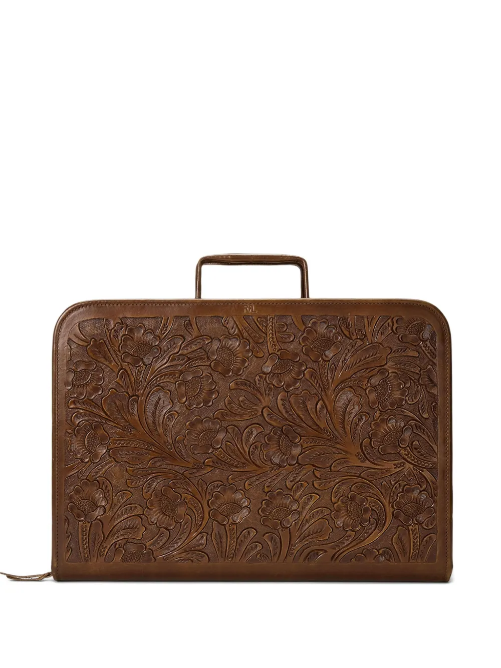 Ralph Lauren RRL Rowan Aktentasche mit Blumenprägung - Braun