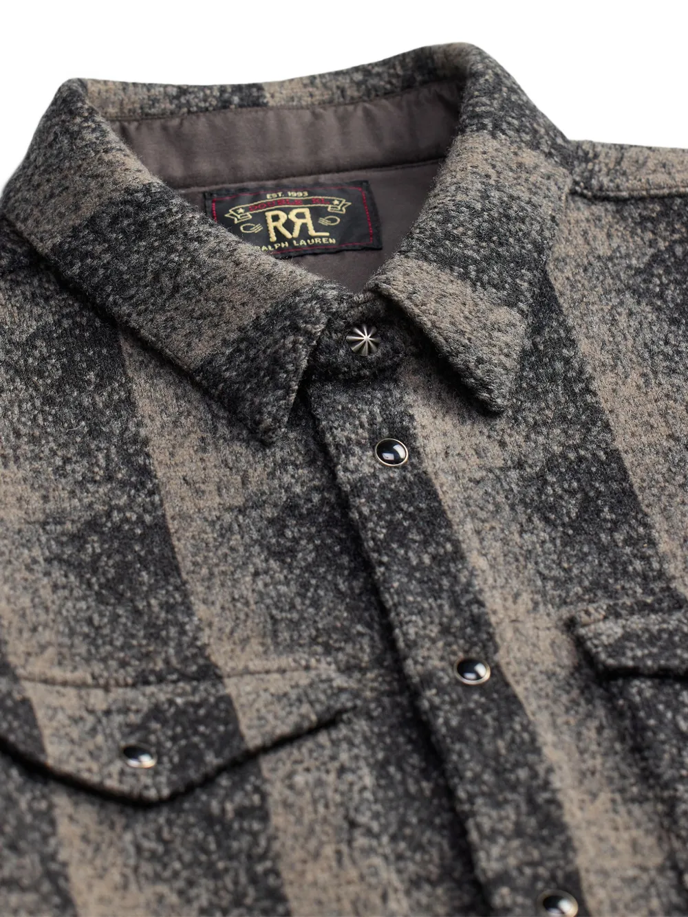 Ralph Lauren RRL Geruit wollen shirtjack Zwart