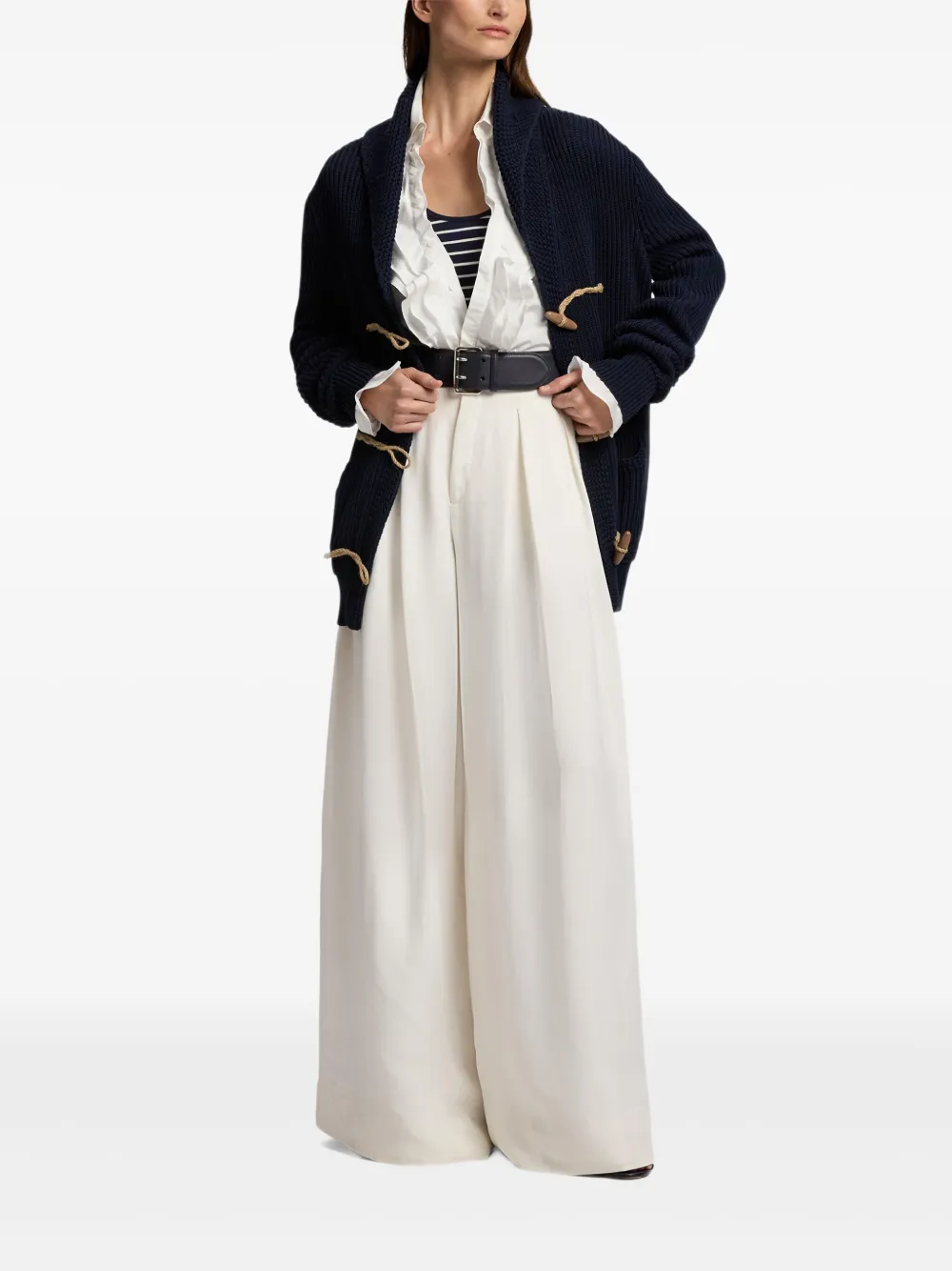 Ralph Lauren Striped Rib-knit Tank Top In Blue