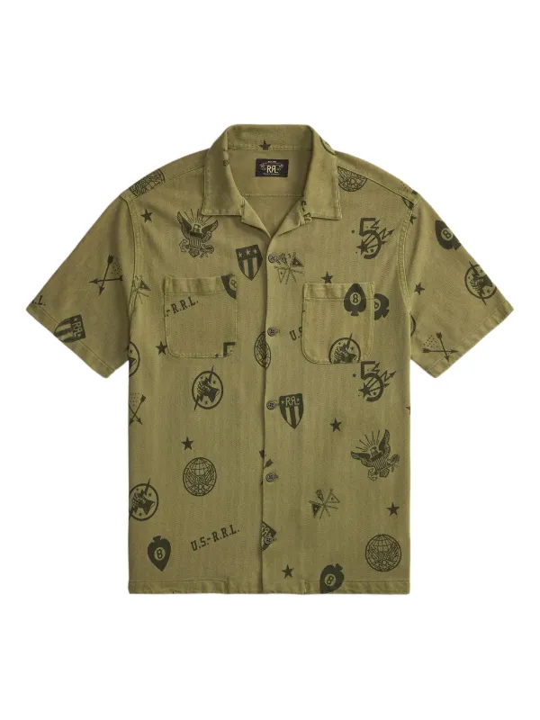 Ralph Lauren RRL グラフィック ショートスリーブシャツ | グリーン