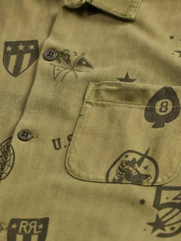 Ralph Lauren RRL グラフィック ショートスリーブシャツ | グリーン