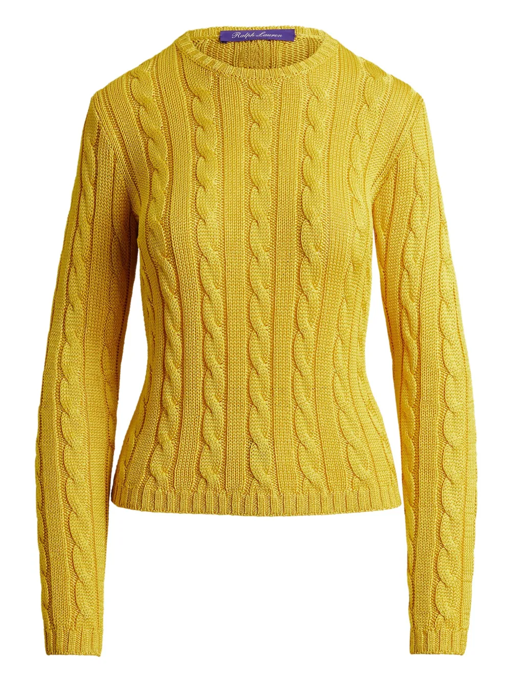 Ralph Lauren Collection Maglione girocollo in maglia a trecce - Giallo