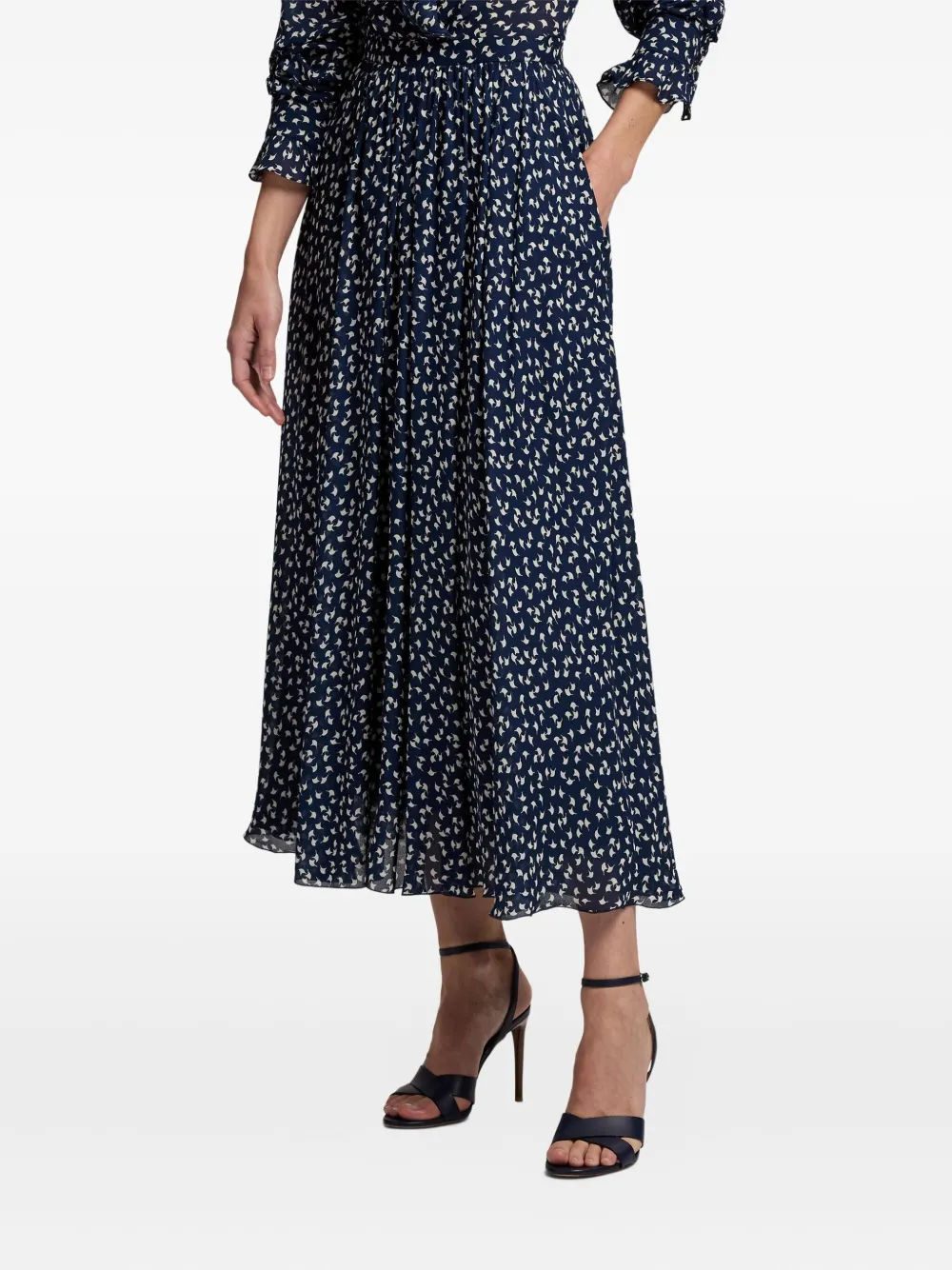 Ralph Lauren Rebekah Geometric-print Midi Skirt In Multi